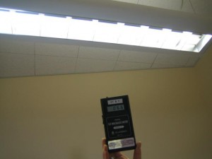 high emf levels from ceiling light
